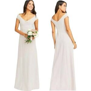 Show Me Your MuMu Zurich Knot Gown Maxi Dress S Women Tan USA Bridesmaid Modest‎